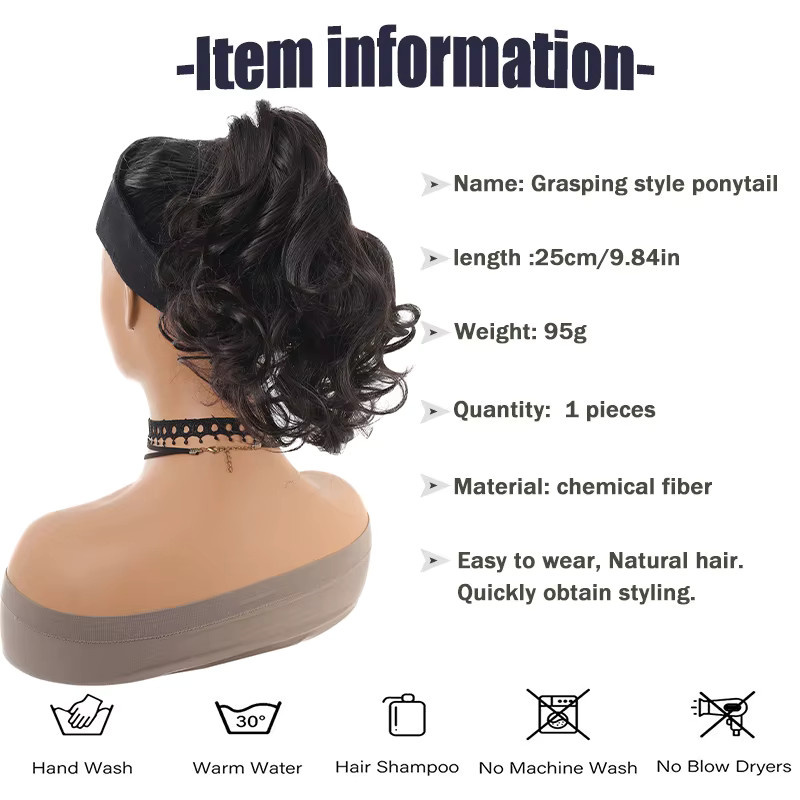 AOOSOO HAIR Synthetische Perücke mit Pferdeschwanz, Damen - Bild 2