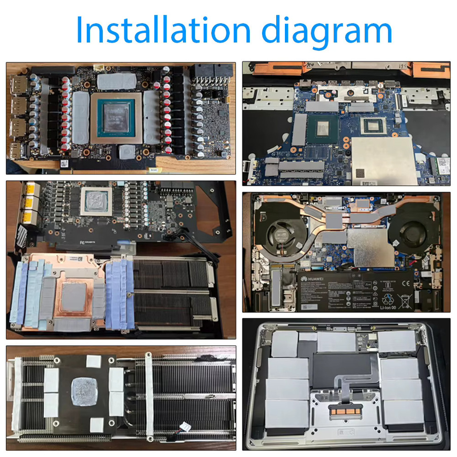 Upsiren Thermo Pad Leitfähiges Silikonpad für GPU und CPU in Grau, 85 x 45 mm und 120 x 120 mm - Bild 5
