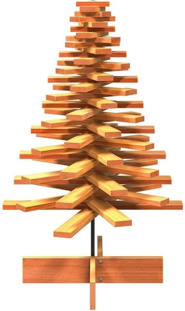 vidaXL Weihnachtsbaum aus Kiefernholz in Wachsbraun, Höhe: 100 cm - Bild 1