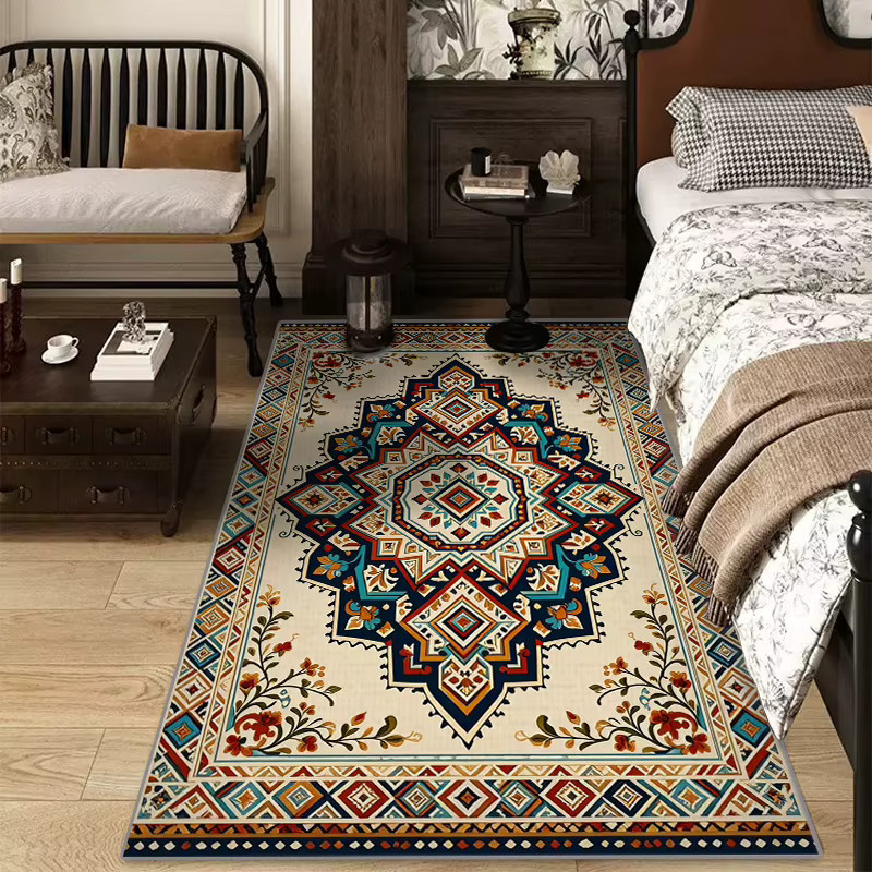 RAKKS Luxuriöser böhmischer Kristallteppich in Multicolour, tieffloriger orientalischer Teppich für Wohnzimmer, Schlafzimmer und Küche - Bild 4