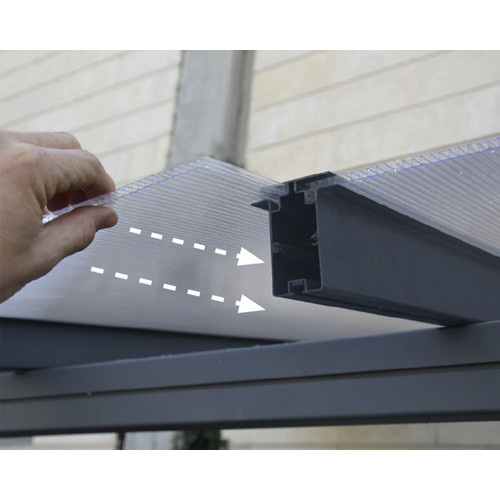 Palram Canopia Terrassenüberdachung Sierra aus Aluminium mit Polycarbonat-Doppelstegplatten, anthrazit grau, B: 447 cm, T: 230 cm - Bild 5
