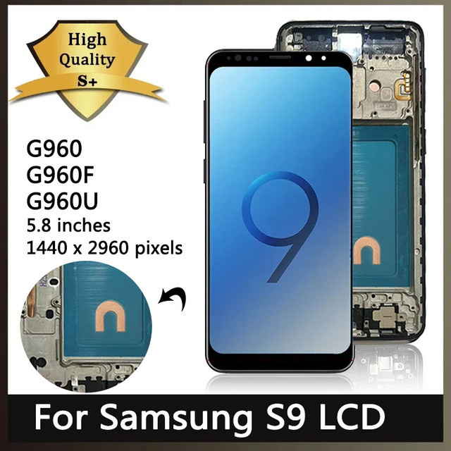 Samsung S9 LCD Display Ersatz mit Rahmen und Touchscreen in Schwarz für G960 G960N G9600 G960U Modelle - Bild 1