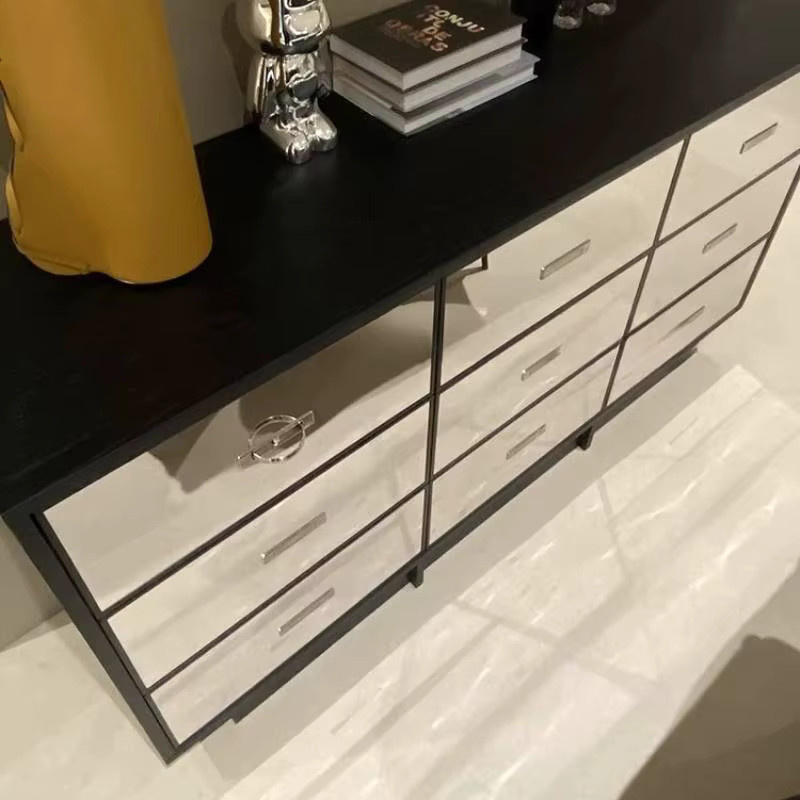 ZHIO Wohnzimmer Schrank aus Metall in Schwarz im modernen Nordic-Design - Bild 1