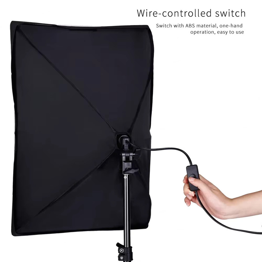 Professionelles Fotografie-Softbox-Beleuchtungsset in Schwarz mit 50 x 70 cm Dauerlichtsystem für dein Fotostudio - Bild 3