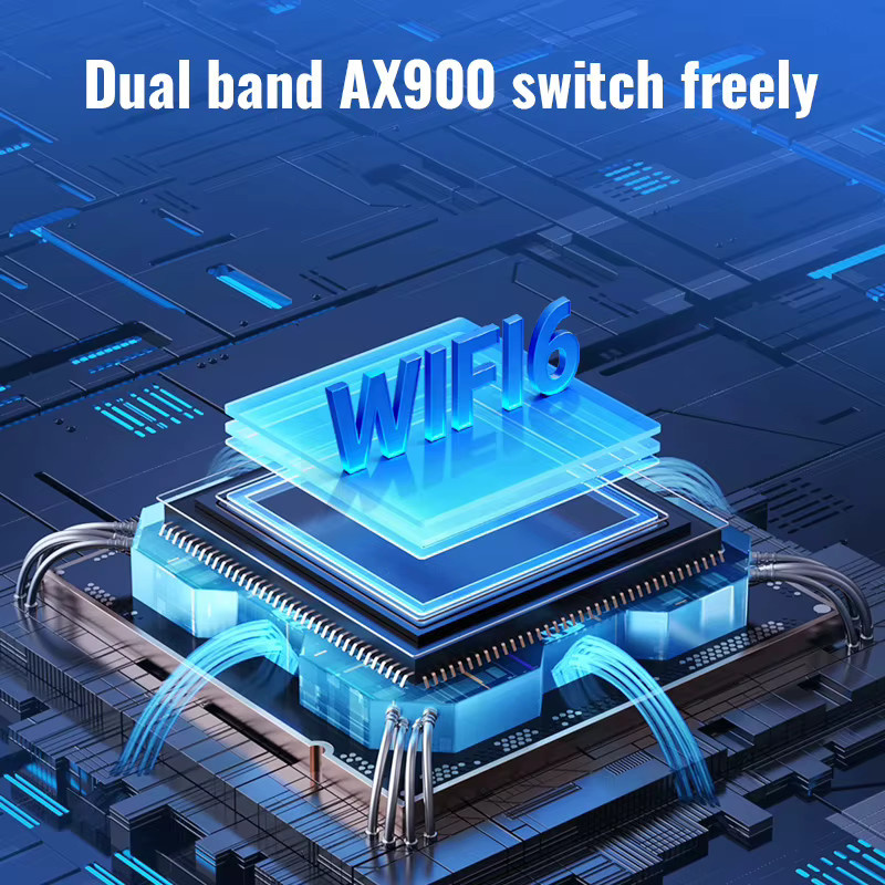 KEBIDUMEI USB-Adapter WiFi 6 AX900 mit Bluetooth 5.4, Dual-Band 2,4 GHz & 5 GHz WLAN-Empfänger mit RGB-Beleuchtung in Schwarz/Multicolor für PC und Laptop, kompatibel mit Windows 10/11 - Bild 3