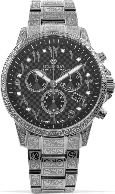 LOUIS XVI Chronograph, Quarz, Edelstahl, Schwarz, 43 mm, Herren - Bild 1