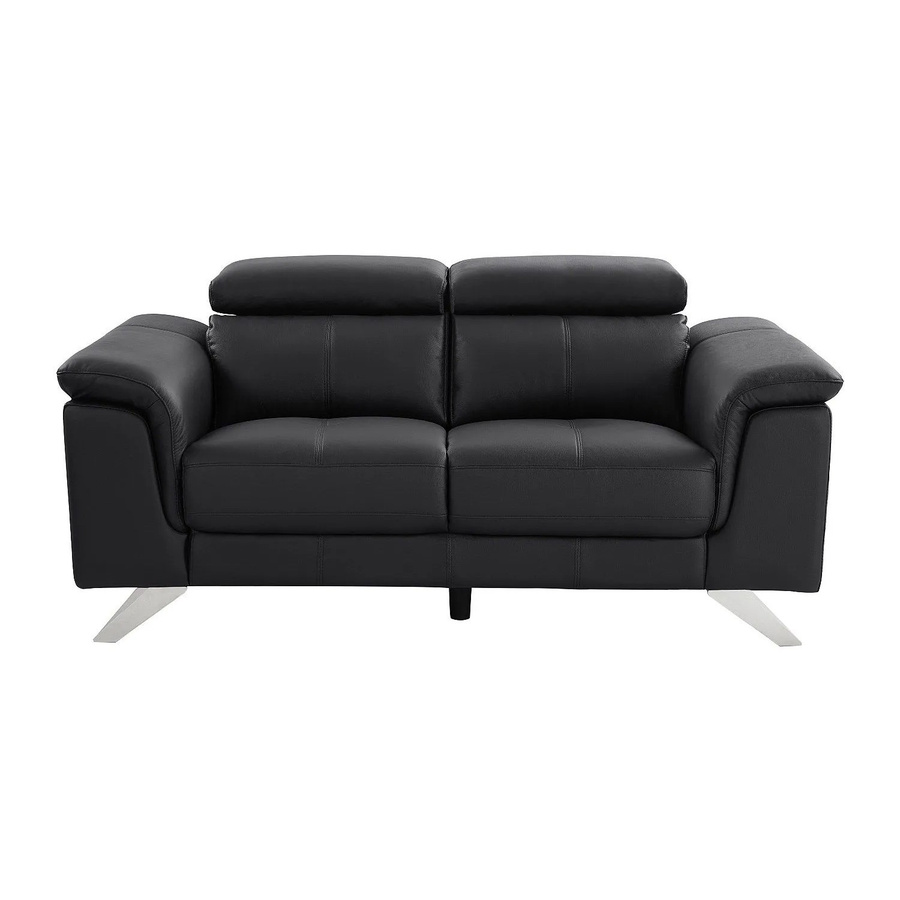 Vente-unique Sofa Breyt Schwarz aus Kunstleder ohne Schlafmöglichkeit Breite: 170 cm - Bild 2