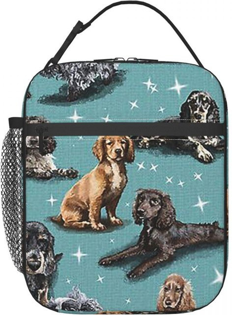 Isolierte Lunchtasche für Kinder mit Cocker Spaniel Motiv von Fancy Style Studio in Blau - Bild 1
