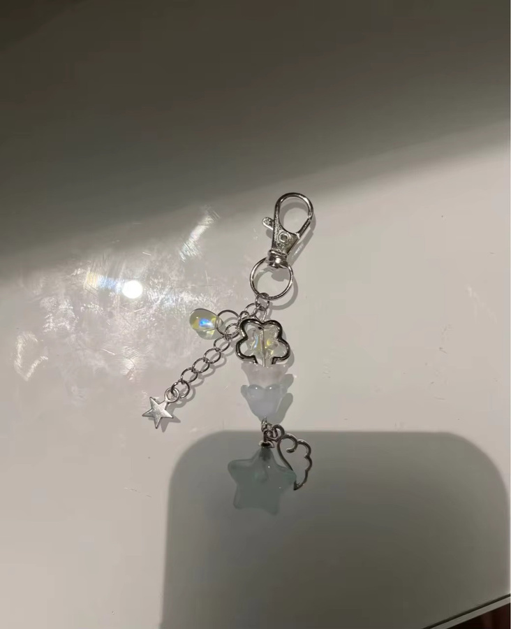YiYuYiHua Jelly-Star-Charm-Schlüsselanhänger, rosa und blau - Bild 3