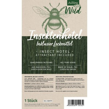 AniForte Wild Insektenhotel mit Lockstoff aus Holz in Braun - Bild 2