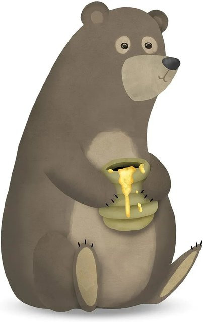 Komar Wandbild Cute Bear aus Qualitätsvlies, Breite: 40 cm, Höhe: 50 cm - Bild 1