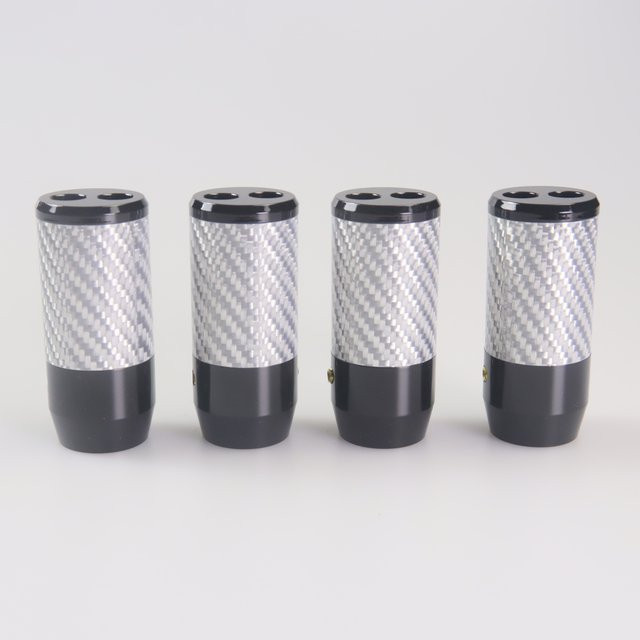 ZUIDID 4-teiliger Lautsprecherkabelverteiler aus Kohlefaser in Schwarz, Y-Verteiler mit 1 Eingang und 2 Ausgängen, 19 mm auf 2x8 mm für DIY-HiFi-Audiokabel - Bild 1