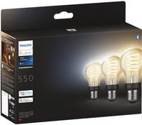 Philips Hue White Ambiance Filament LED-Leuchtmittel E27 A60, 3er-Pack, dimmbar, Schwarz - Bild 1