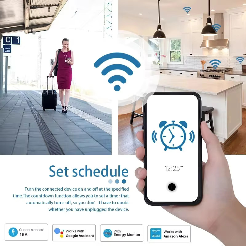 Tuya Shine-Tale Smart WiFi Steckdose mit ZigBee 3.0 und Power Monitor, weiß, mit Timer-Funktion und Sprachsteuerung für Google Home und Alexa - Bild 4