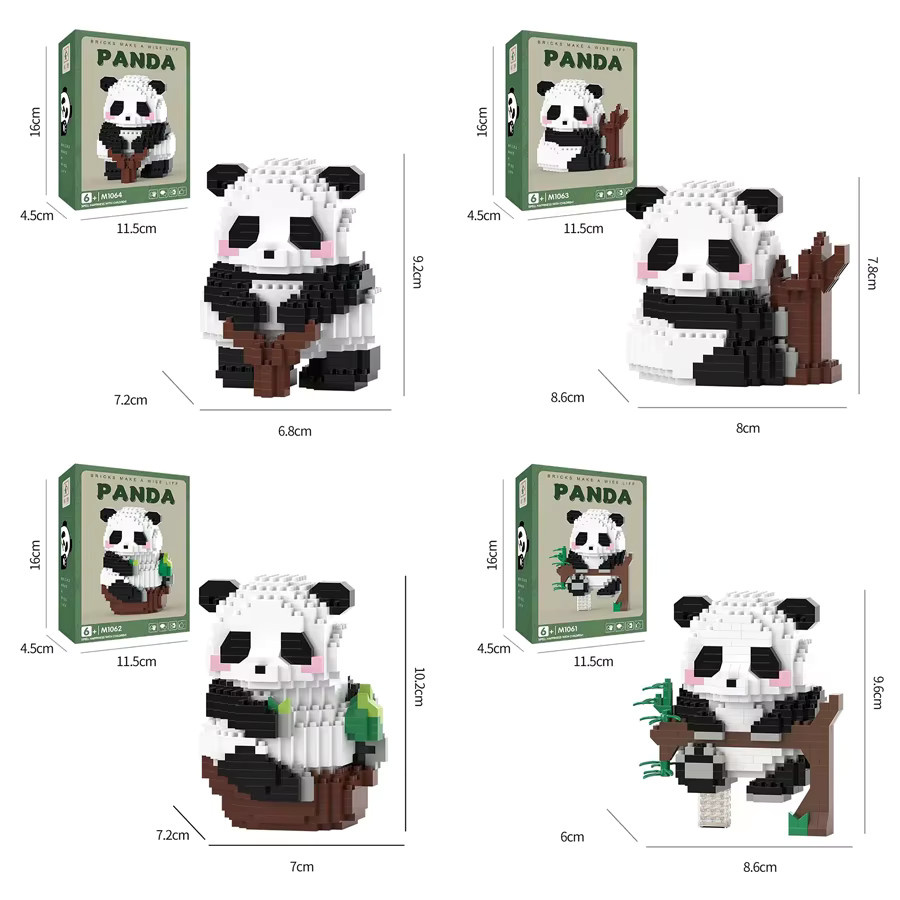 HUATEC Panda 3D Mini Modell Kit aus Micro Bausteinen, Kreatives DIY Tier-Spielzeug für Kinder ab 6 Jahren, Weiß - Bild 2