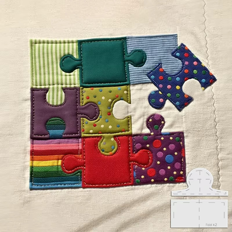 YOMDID 2 Stück Puzzle-Design Quilt-Vorlage für DIY-Patchwork-Projekte wie Steppdecken, Kissenbezüge und Taschen - Bild 1