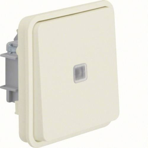 Hager Taster-Einsatz Push Button in Polarweiß WNA021B IP55 - Bild 1