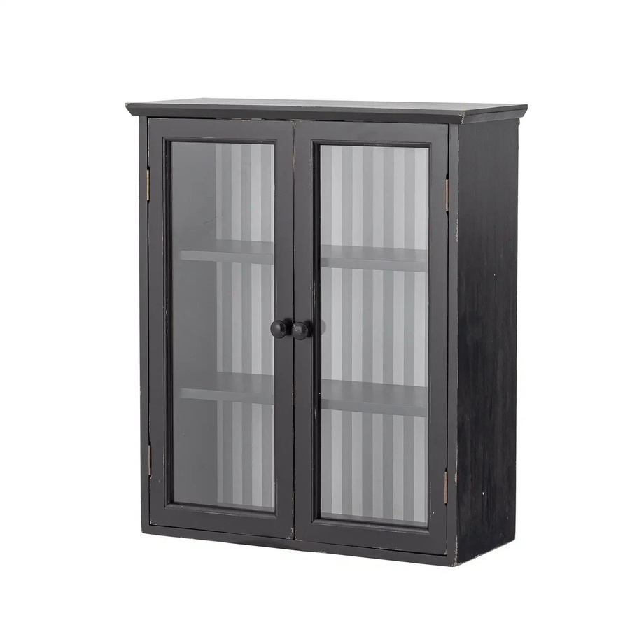 Bloomingville Vitrine Hazem aus Kiefernholz mit Glastüren in Schwarz, Breite: 66 cm - Bild 1