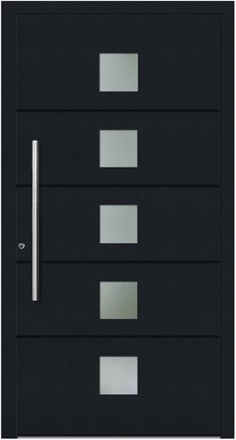 KNOCK Aluminium-Haustür Terra Nova in Anthrazit Grau mit Glaseinsatz und RC2 Schutz - Bild 1