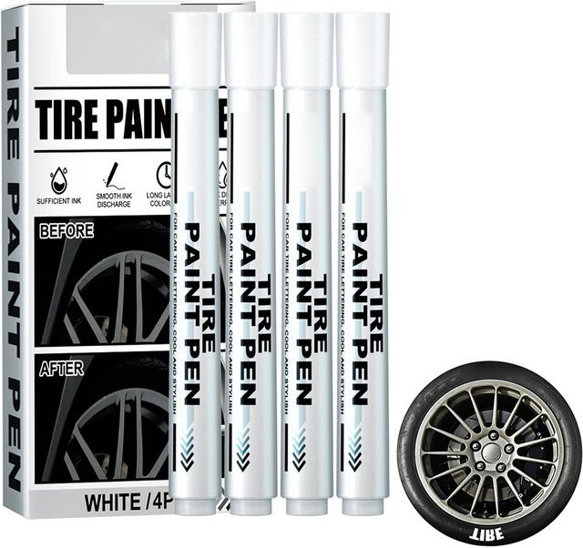 Binchi Outdoor Product Autoreifen-Markierstift mit weißer ölbasierter Tinte für Reifen-Graffiti und Ventilschaft-Markierungen - Bild 1