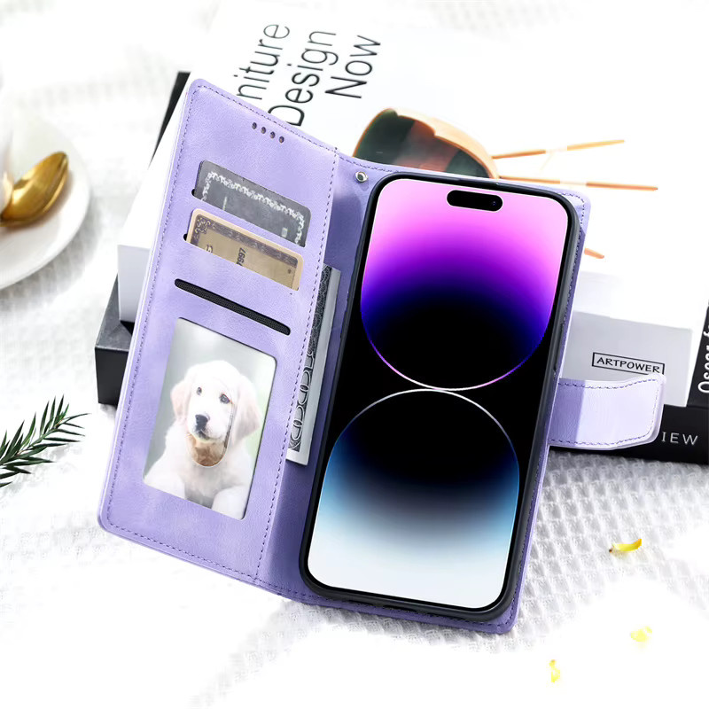 Xiaomi Totem Flower Leder Wallet Cover für Redmi Note 13 12 11 Pro Plus 14C 13C 12C Hülle in Purple - Bild 2