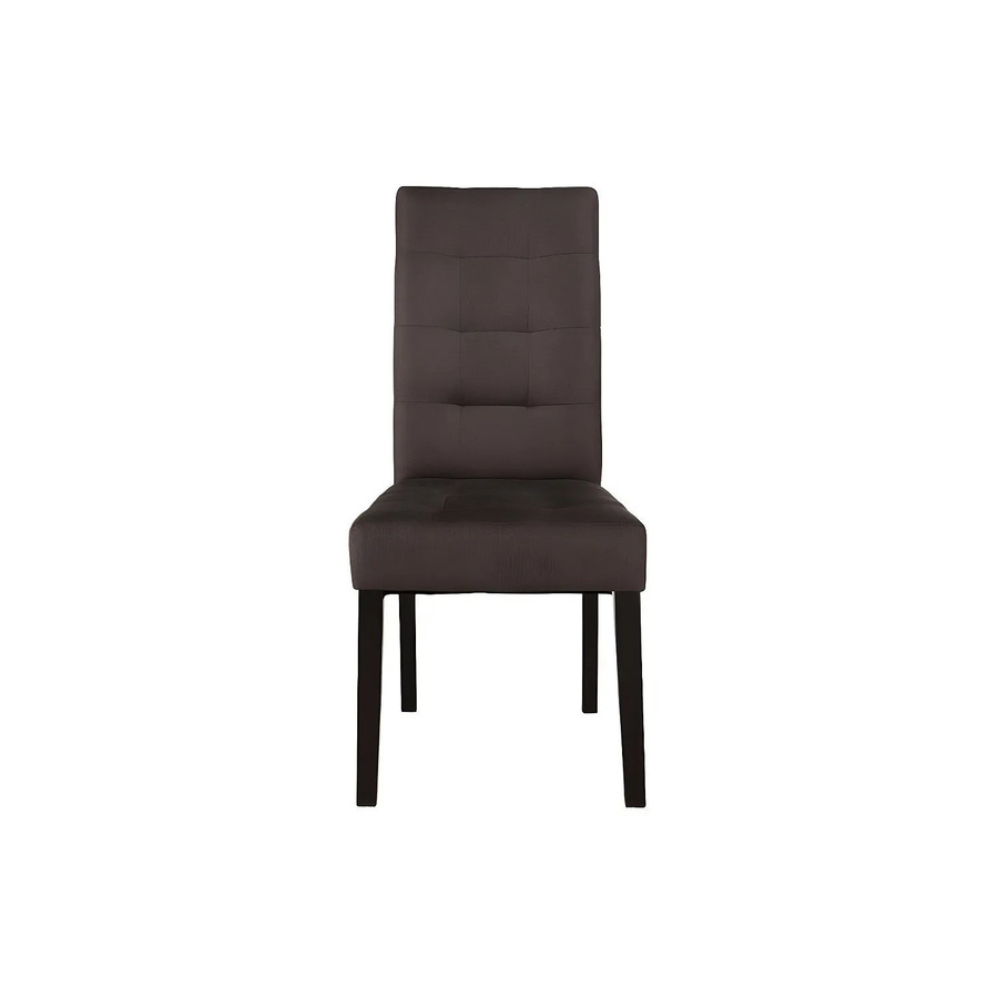 Vente-unique Stuhl Villosa Schokobraun aus Massivholz und Stoff - Bild 2