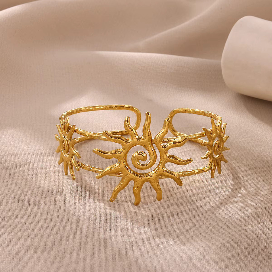 Doppelschicht-Manschettenarmband Edelstahl, goldfarben, Damen - Bild 2