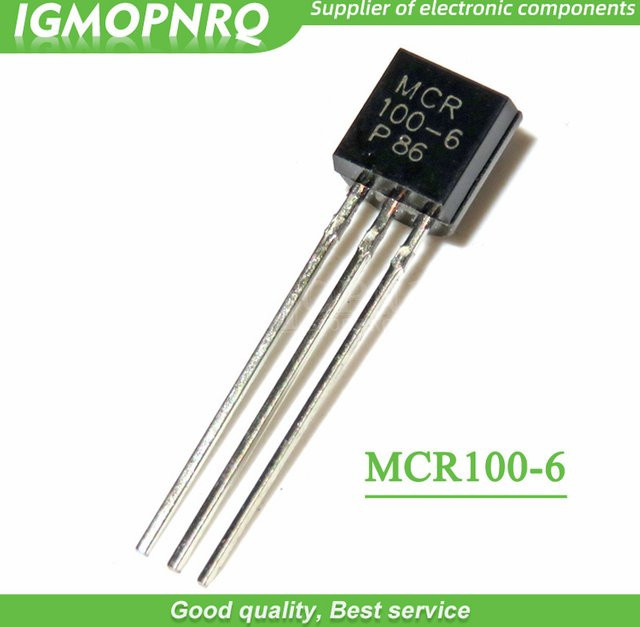 200 Stück MCR100-6 SCRs Halbleiter Diode in Schwarz, Gehäuse TO-92, 400V, 800mA - Bild 1