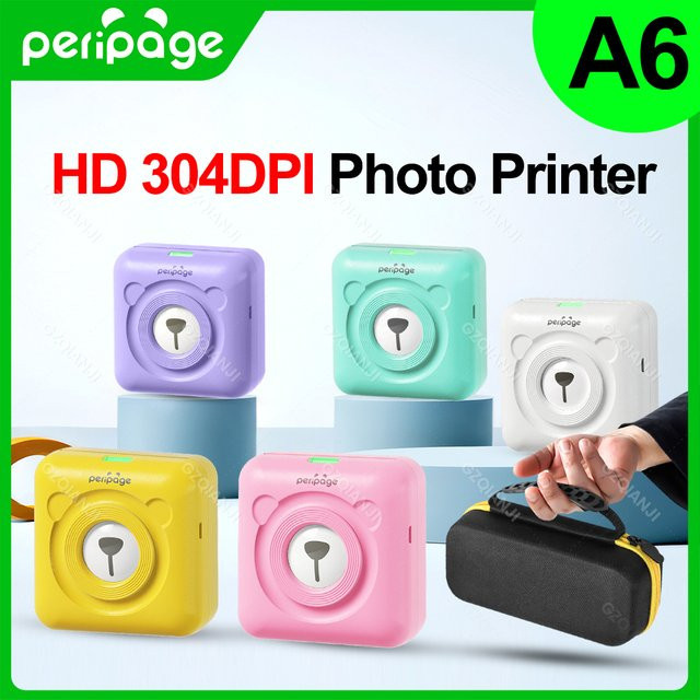 Peripage Mini-Thermo-Fotodrucker mit Bluetooth, tragbarer Bilddrucker inklusive Tragetasche und Papierrolle für iOS - Bild 1
