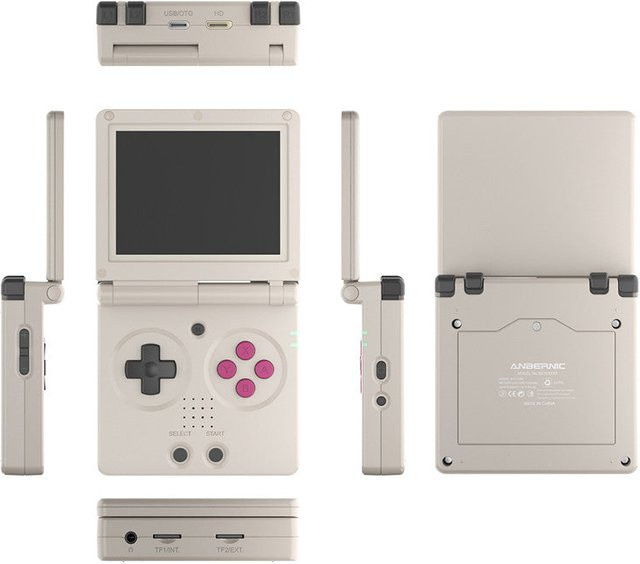 Anbernic RG35XXSP Retro Handheld Konsole Grau mit 128GB Speicher und Storage Bag - Bild 1