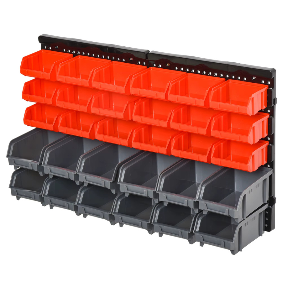 Mehrzweck-Teileorganizer mit 30 Schubladen für Schrauben und Kleinteile, Wandmontage, Farbe: Grün, B/T/H: 37,5 x 63,0 x 18,0 cm - Bild 2
