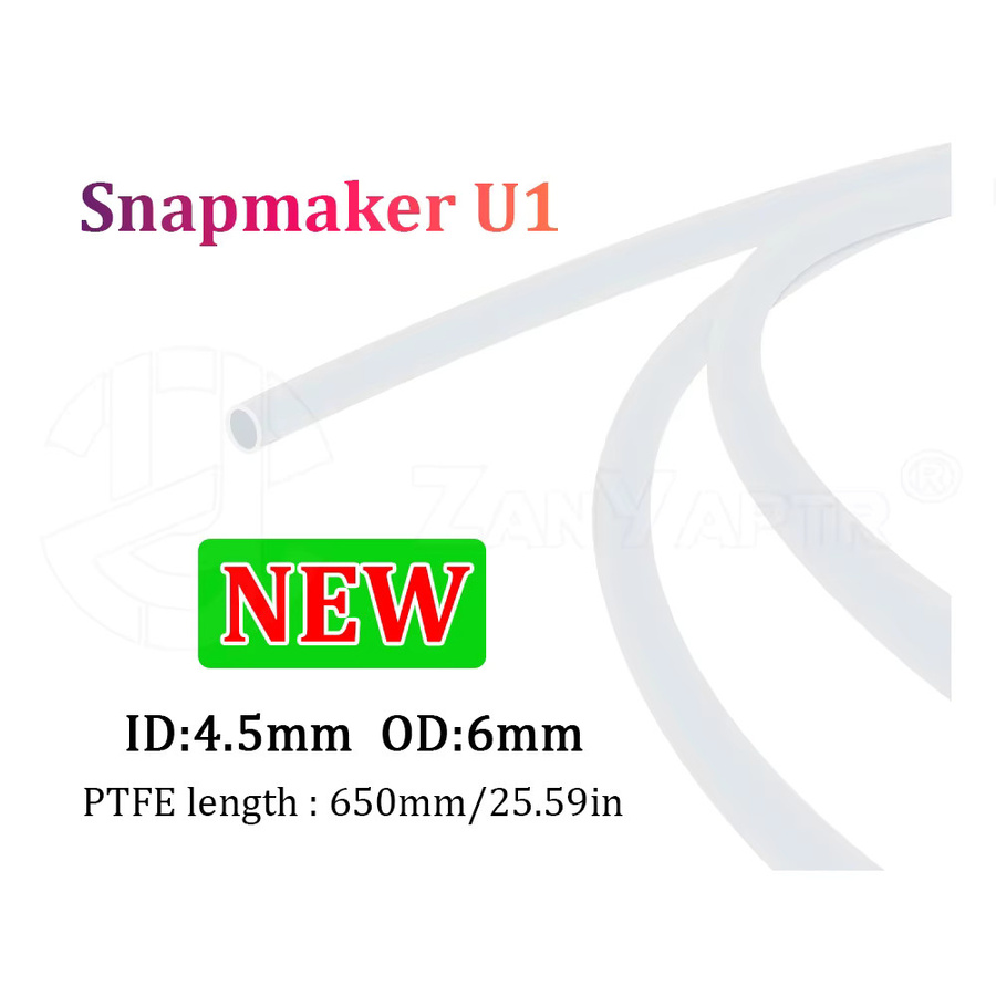 Snapmaker U1 PTFE-Schlauch Ersatz, hochtemperaturbeständiger Filament-Schlauch für FDM 3D-Drucker, Farbe: Weiß, ID: 4,5 mm, OD: 6 mm - Bild 5