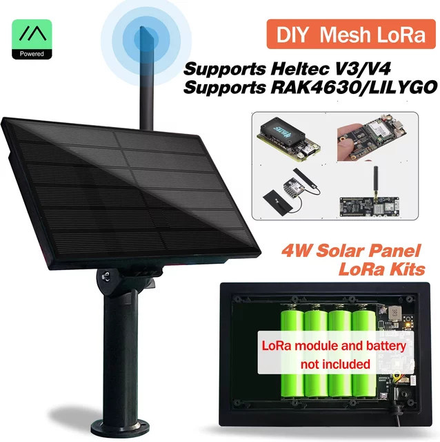 Heltec LoRaWAN Meshtastic Solar Panel Schwarz für RAK4631 LILYGO ESP32 Arduino DIY IoT 868 915 MHz Wasserdicht - Bild 1