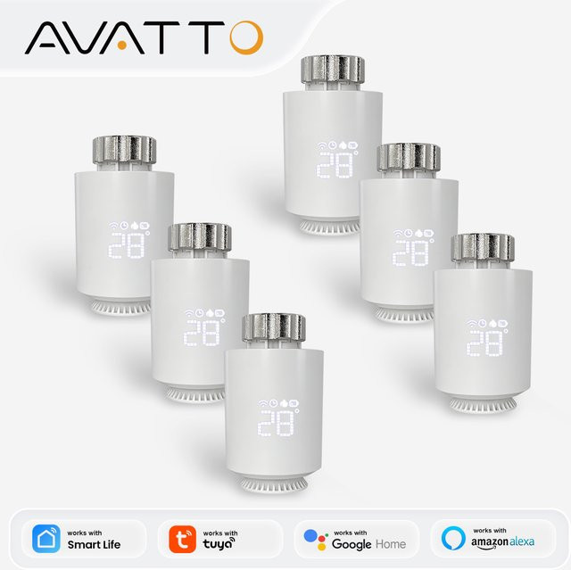 AVATTO ZigBee Smart TRV Thermostat-Heizkörperregler in Weiß mit Tuya Alexa und Google Home Unterstützung - Bild 1