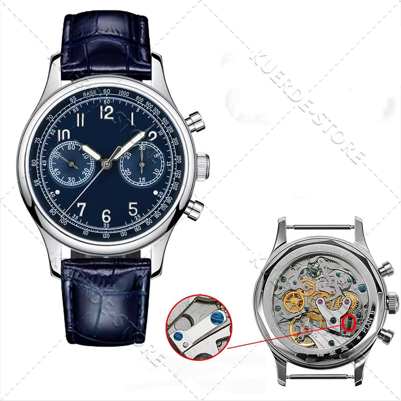 Seagull Chronograph, Edelstahl, Silber, Handaufzug, Mechanisch - Bild 3