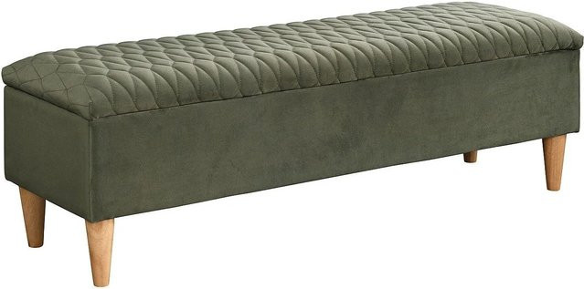 Vente-unique Sitzbank Daniele in Grün mit Samtbezug, Breite: 130 cm - Bild 1