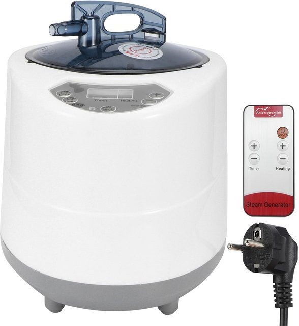 Aimo Sauna Generator Dampftherapie Maschine 1500W mit 3L Volumen in Weiß und Edelstahl - Bild 1
