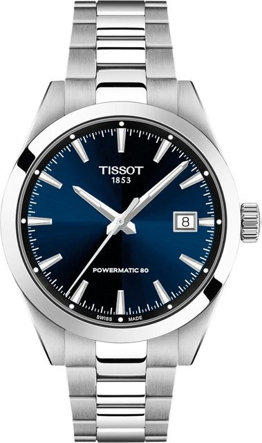 Tissot Herrenuhr Gentleman, Automatik, Edelstahl, Blau, 38 mm, 10 ATM - Bild 1