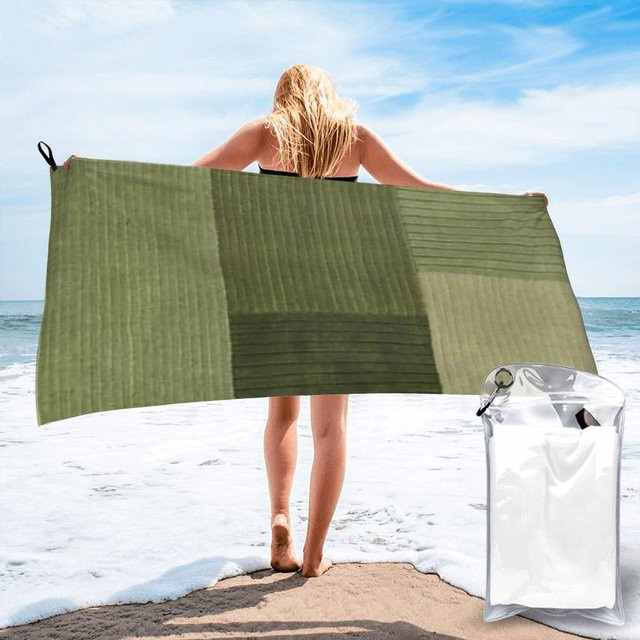 JMG Household Supplies Strandtuch aus Mikrofaser in Salbeigrün mit Muster, schnelltrocknend und saugfähig, B/B: 80 x 160 cm - Bild 1