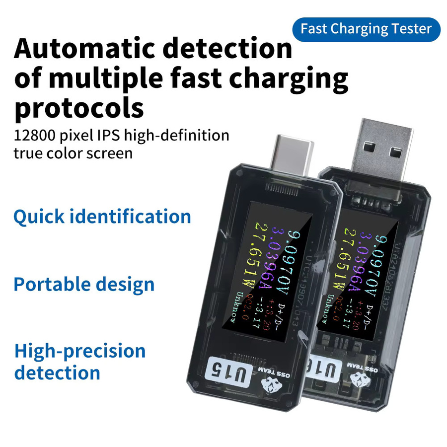 Aideepen DC4-25V Schnellladetester Typ C USB PD QC2.0 QC3 Hochpräziser Spannungs- und Strominspektions-Trigger-Kapazitätstester - Bild 3