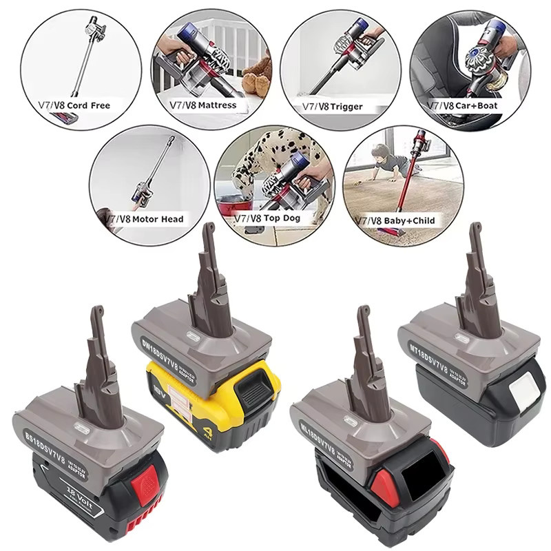 dawupine Li-Ion Batterie Adapter kompatibel mit Makita, Milwaukee, Dewalt, Bosch und Dyson V7V8 sowie ML18DSV7V8 und DW18DSV7V8 - Bild 2
