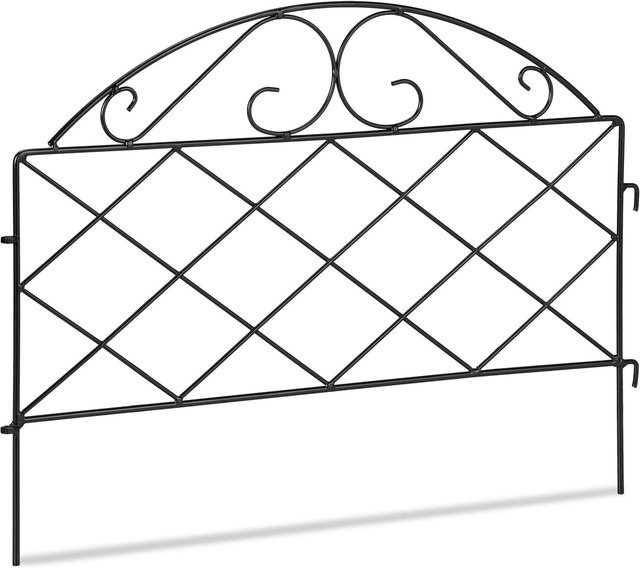 Relaxdays Beetzaun aus Eisen in Schwarz zum Stecken, Breite: 324,5 cm, Höhe: 30 cm - Bild 1