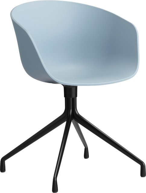 HAY About A Chair AAC 20 Drehstuhl mit Armlehnen in Blau aus Kunststoff und Aluminium mit mattem Finish - Bild 1