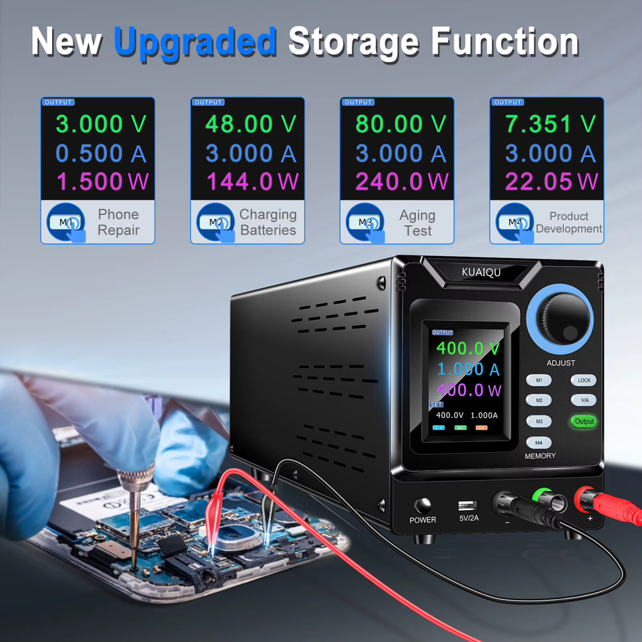 Nice-power Programmierbare Solar-Wechselrichter-Teststromversorgung mit 400V, 1A und 400W in Schwarz mit USB und RS-232 für die MPPT-Controller-Entwicklung - Bild 2