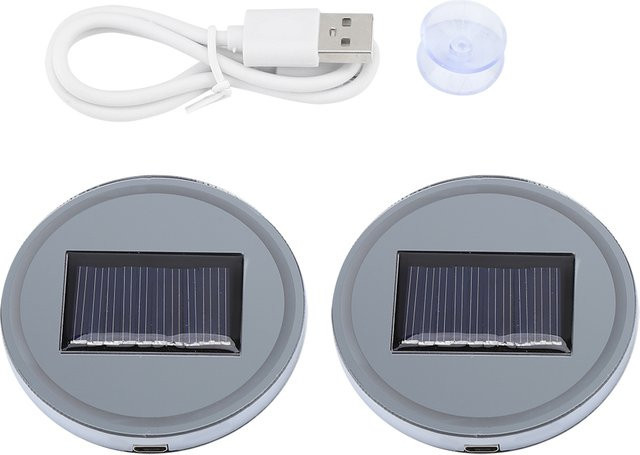 TOPINCN 2er Set Solarenergie LED Untersetzer mit 7 RGB Farben für Auto und Fahrzeug, Multicolour - Bild 1
