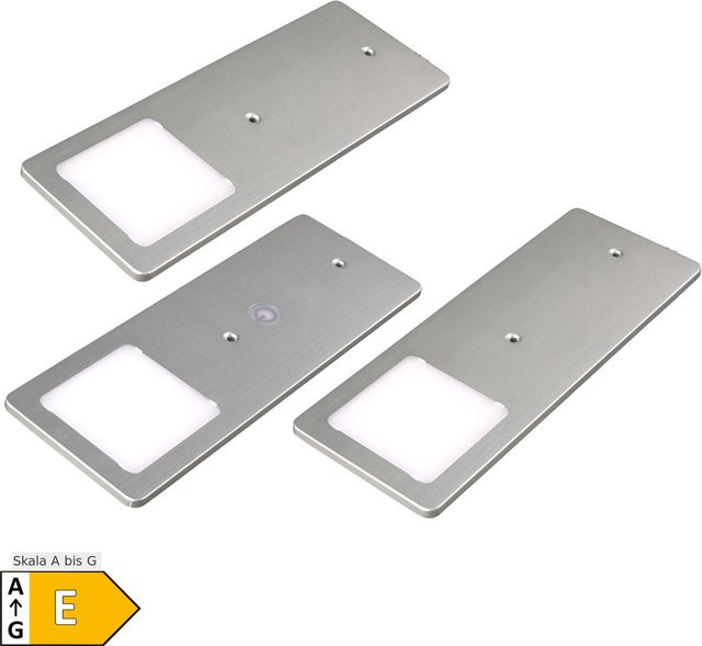 Kalb LED Unterbauleuchten TooFlat 3er Set Silber mit Touchdimmfunktion Warmweiß - Bild 1