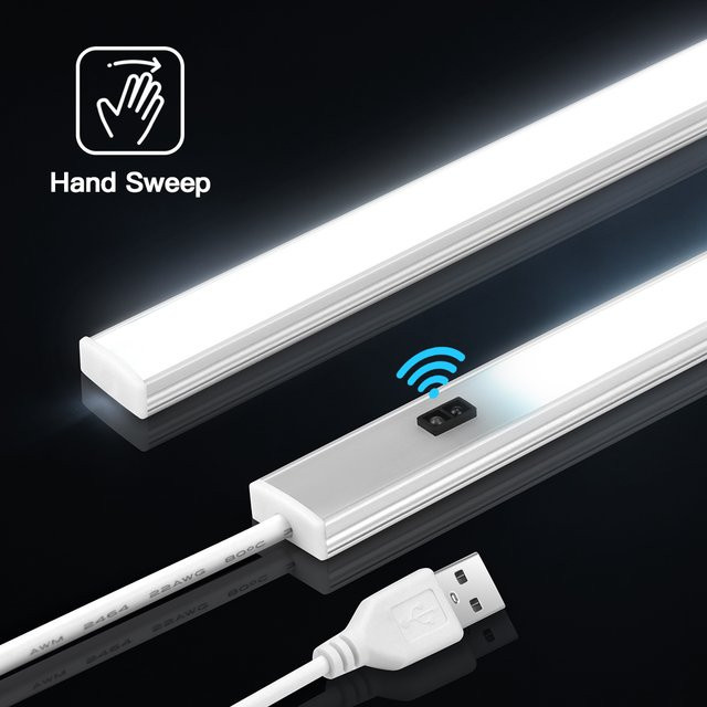Lcamaw LED Schrankbeleuchtung mit Bewegungssensor und USB, Weiß, Warmweiß - Bild 1
