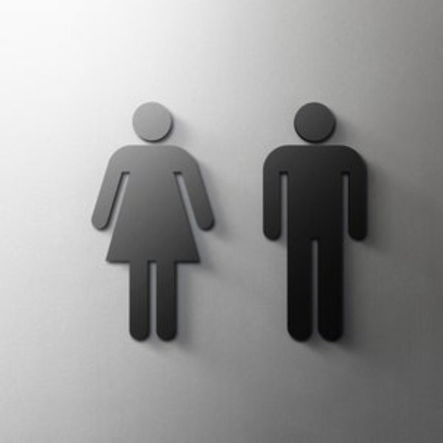 CIFBUY Toilettenschild aus Acryl in Schwarz, selbstklebendes 3D-Hotelschild für Männer und Frauen - Bild 1