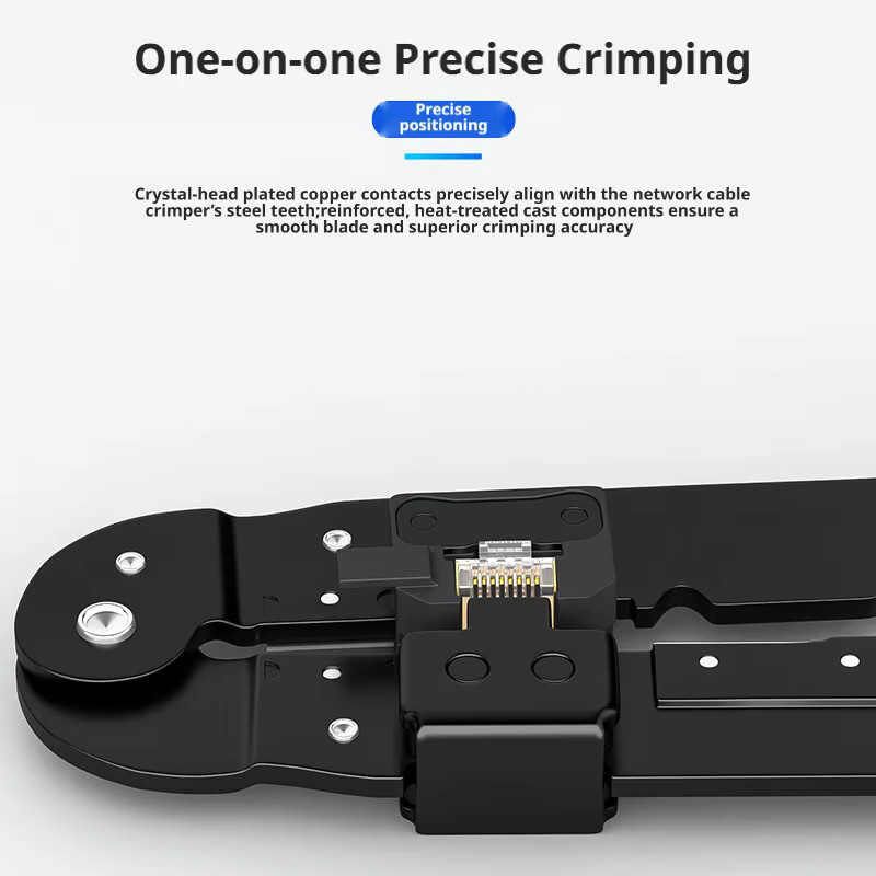 SAMZHE Netzwerk-Crimpzange Modulares Crimpwerkzeug Set zum Schneiden und Abisolieren für 8P8C RJ45 Netzwerkkabel - Bild 2