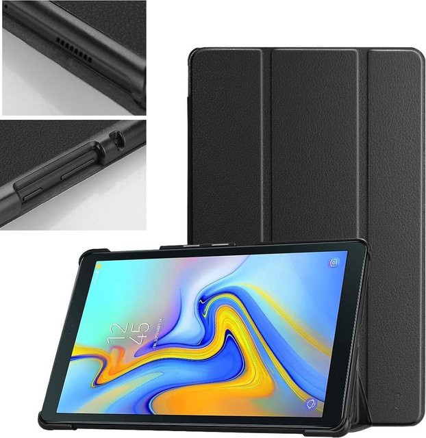 Smart Slim Funda Hülle für Samsung Galaxy Tab A 10,5 Zoll (2018) SM-T590 SM-T595 mit fester Rückseite und dreifach gefaltetem Ständer in Blau oder Schwarz - Bild 1